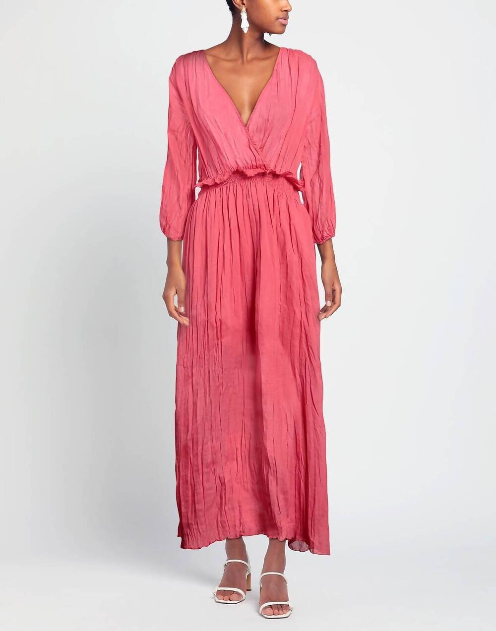NEW EUROPEAN CULTURE cotton maxi dress in pink